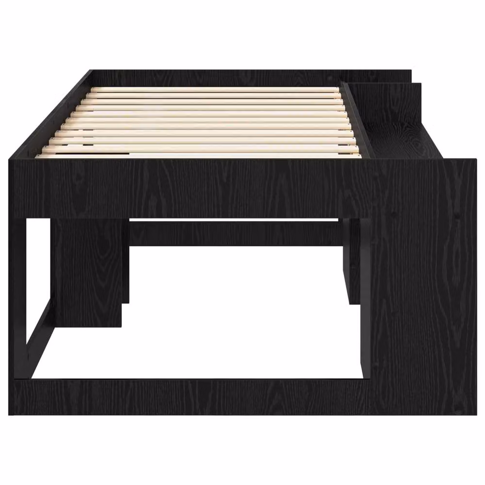 Berkfield Home Kids Bed Frame with Storage in Black Oak, W: 75 cm, L: 190 cm – 3