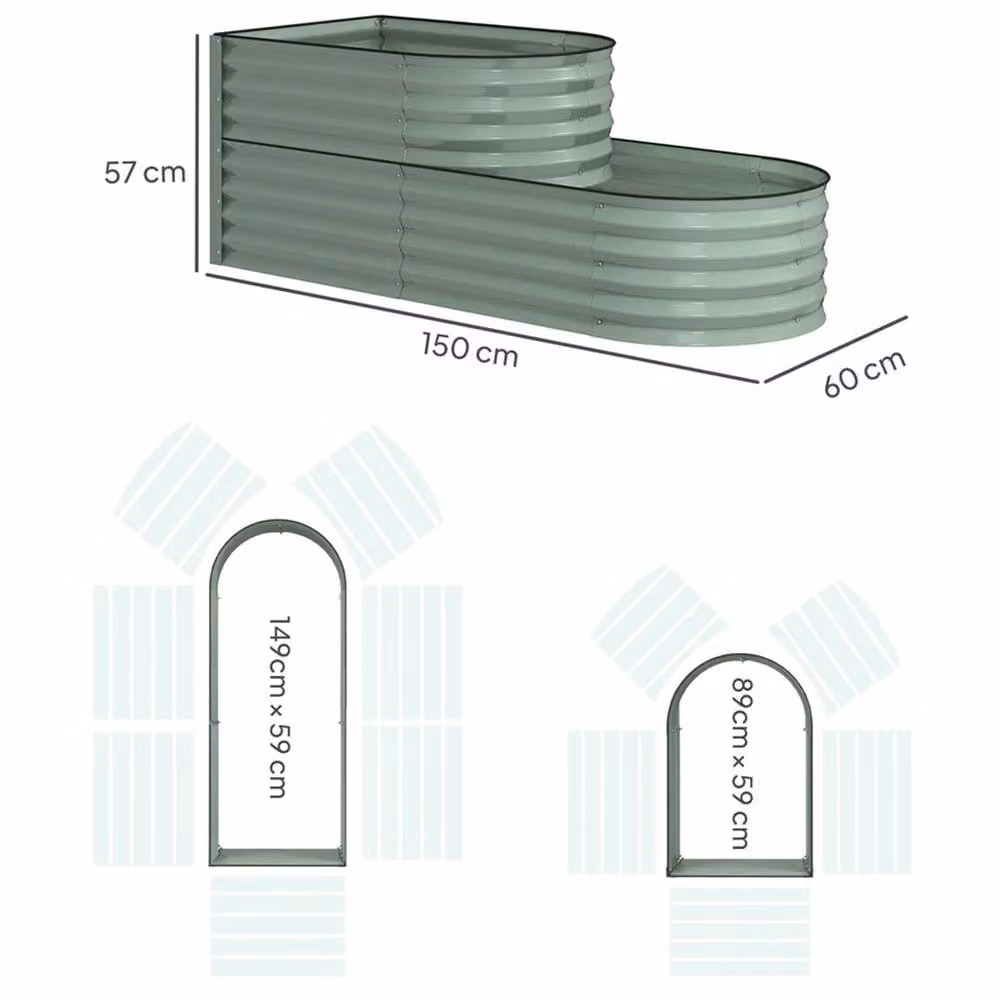 SPETLEK 2-Tier Galvanised Steel Raised Bed in Green – 2