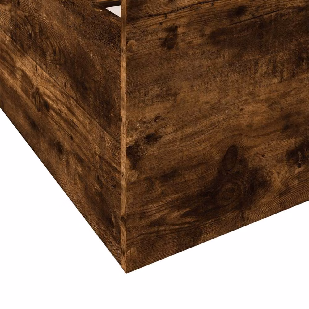 Berkfield Home Modern Bed Frame with Drawers in Smoked Oak Brown, W/D/H: 100 x 200 x 40 cm – 6