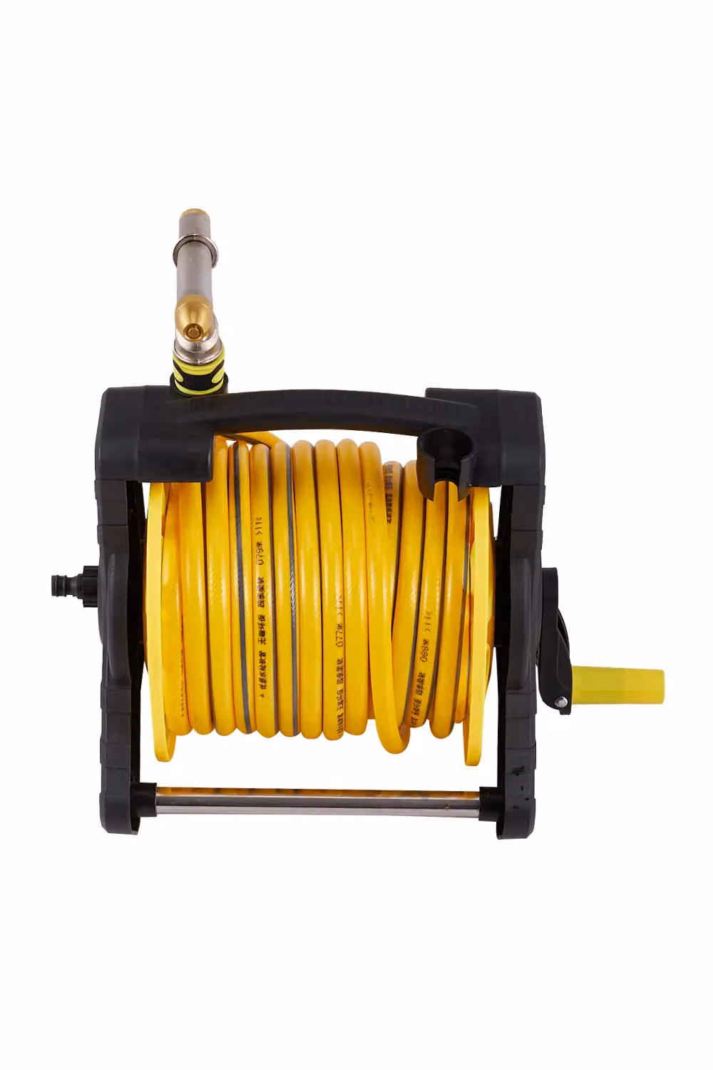 Garden Sanctuary Portable Outdoor Garden Watering Hose Reel Cart Set, 25m, Yellow – 3