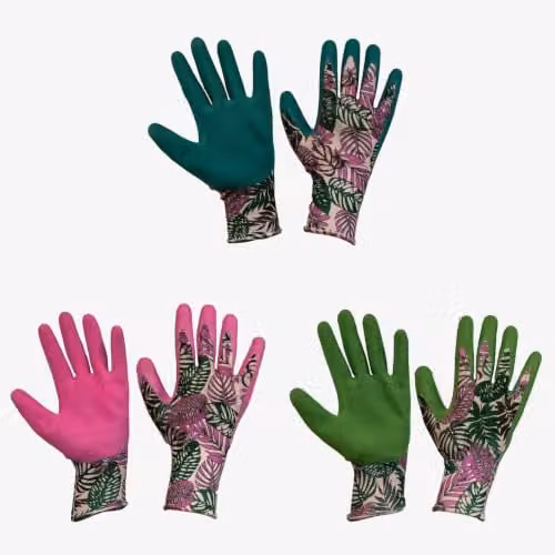 Kent & Stowe Ladies Lightweight Breathable Floral Gardening and Weeding Gloves, 3 Pack, Small, Multicolour – 1
