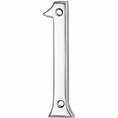 Loops Polished Chrome Silver House Numeral Plaque
