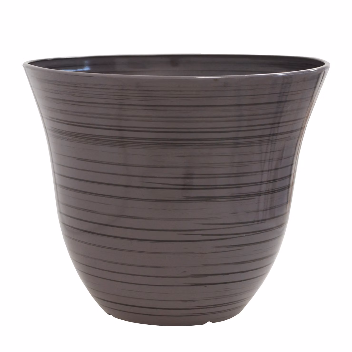 Simpa Halo Gloss Grey Plastic Planter Pots, Set of 2, H 30.6 cm x Diameter 38 cm – 2
