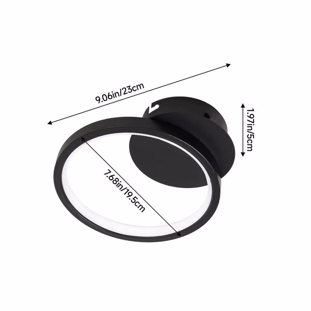 PAWNORA Modern Chic LED Ring Ceiling Light in Black – 2