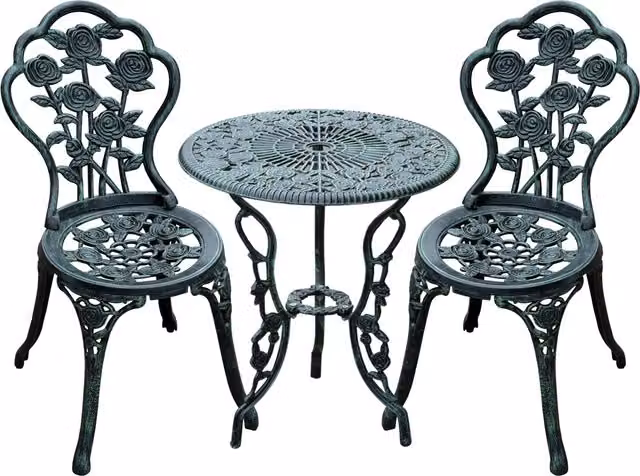 Outsunny 3-Piece Cast Aluminium Outdoor Bistro Set in Antique Green