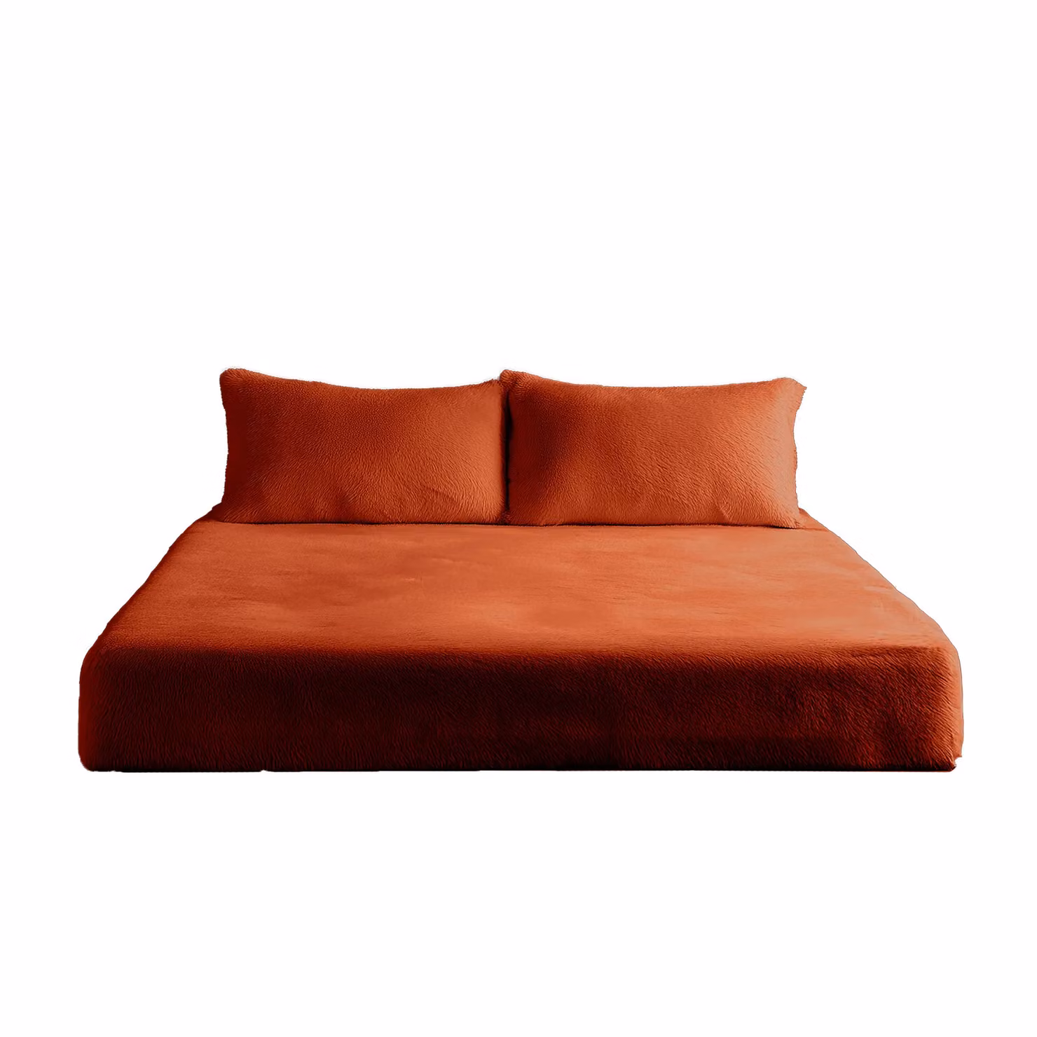 Snug City Teddy Fleece Extra Deep Fitted Sheet, Single, Orange, W/D/H: 90 x 190 x 30 cm – 2
