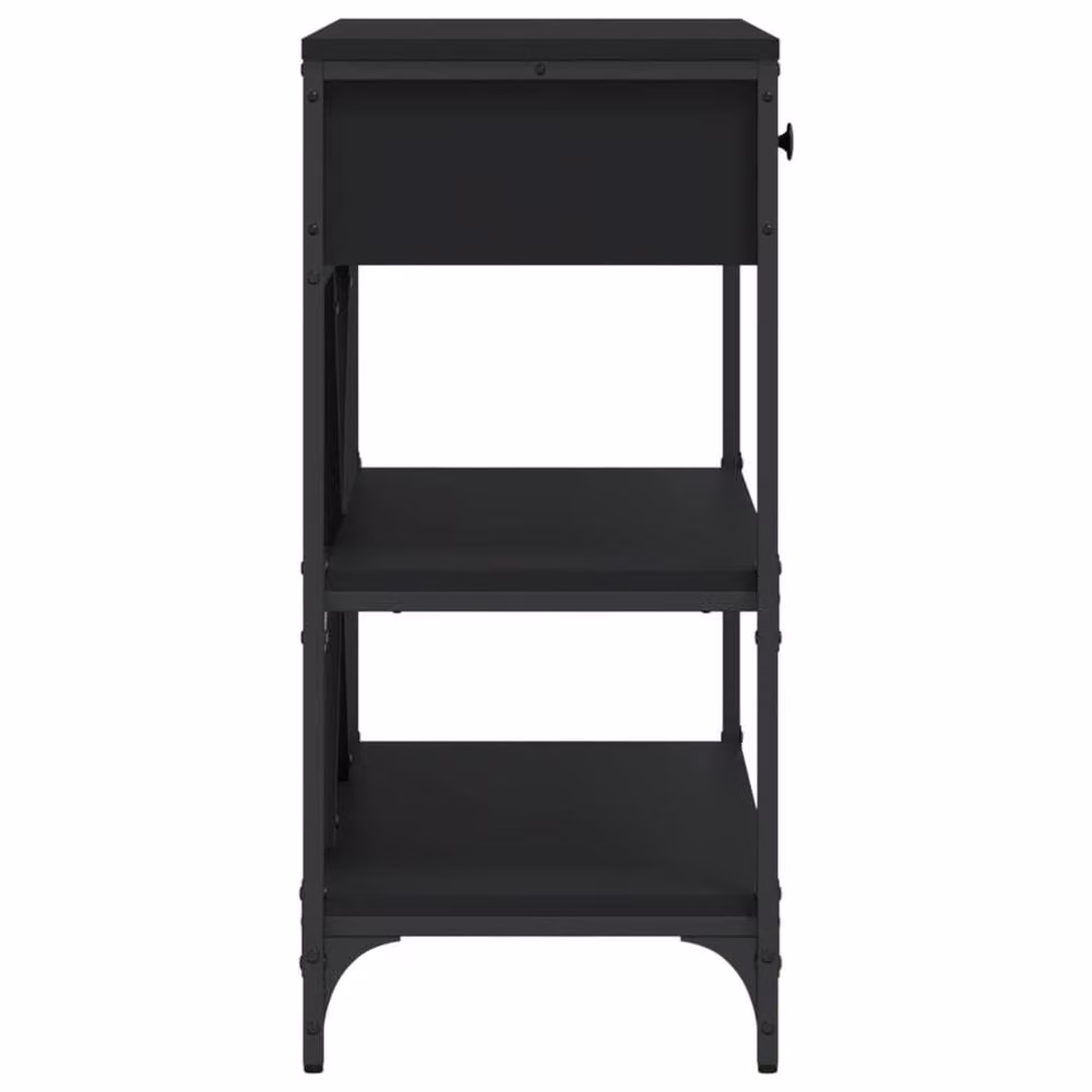 Berkfield Home Black Console Table with Drawers and Shelves – 5