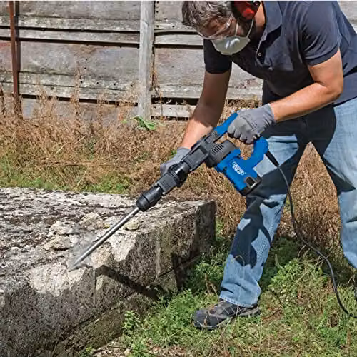 Draper Expert 1050W SDS Electric Hammer Drill, Blue, 230V Mains Power, 4300bpm Demolition Tool with 25J Concrete Breaker – 2