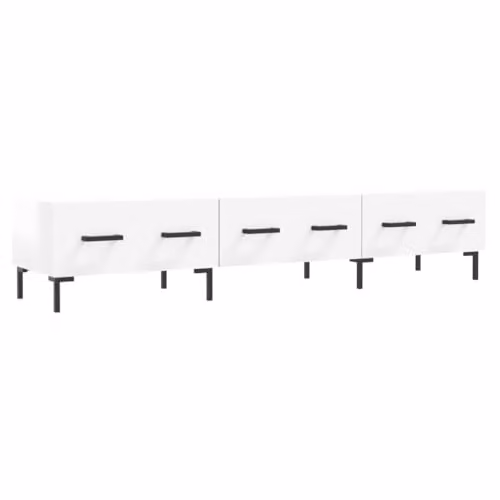 vidaXL Modern High Gloss White TV Cabinet W: 150 cm, D: 36 cm, H: 30 cm
