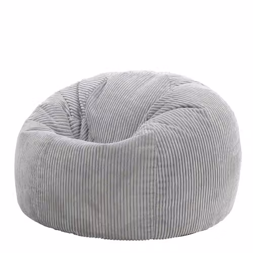 icon Kingston Corduroy Bean Bag in Grey with Polystyrene Filling Included – 1
