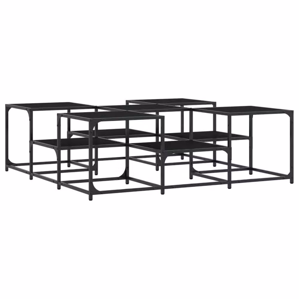 Berkfield Home Black Decorative Square Coffee Table in Engineered Wood, W/D/H: 121 x 121 x 40 cm – 2