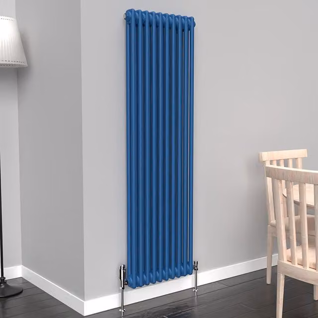 Lux Heat Vertical Coloured Column Radiator in Galaxy Blue, H 150 cm x W 47 cm