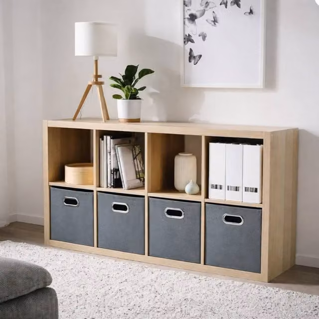Voltico 2-Pack Foldable Cube Storage Boxes for Toys and Clothes, Grey, W/D/H: 30 x 30 x 27 cm