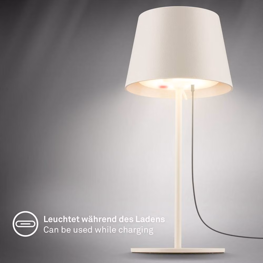 Briloner Rechargeable LED Table Lamp, Dimmable Touch Light in White – 5