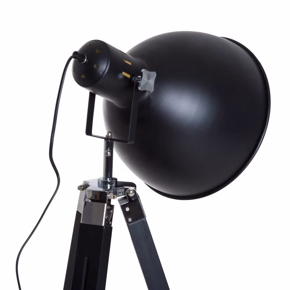 Wyld Haus Cono Adjustable Tripod Spotlight Floor Lamp in Black and Gold/Brass, H 152 cm – 6
