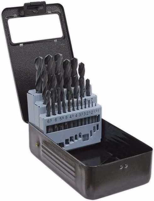 Loops 25 Piece Roll Forged HSS Twist Drill Bit Set in Silver and Multicolour with Storage Case – 1