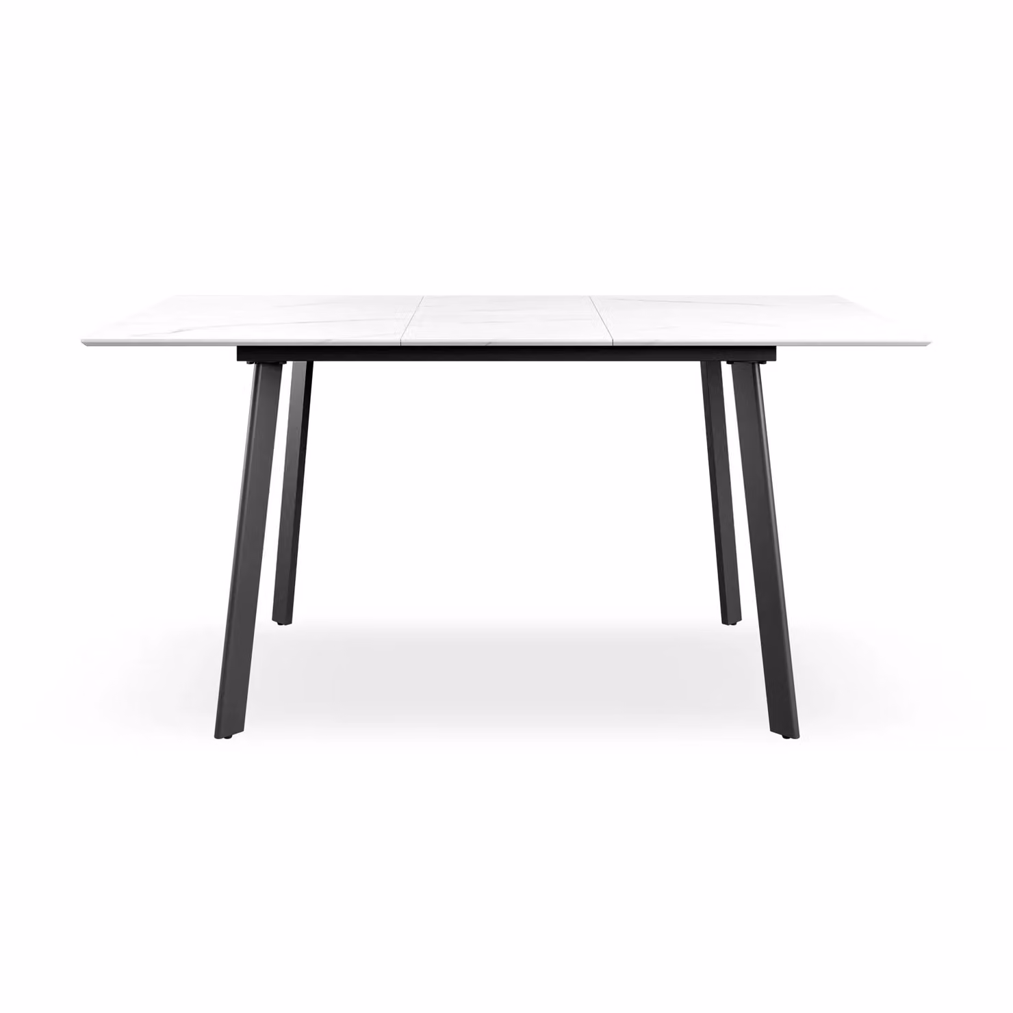 More4Homes Haydon Extending Dining Table with White Marble Effect Top and Black Legs and Set of 4 Nova Mustard Velvet Dining Chairs – 2