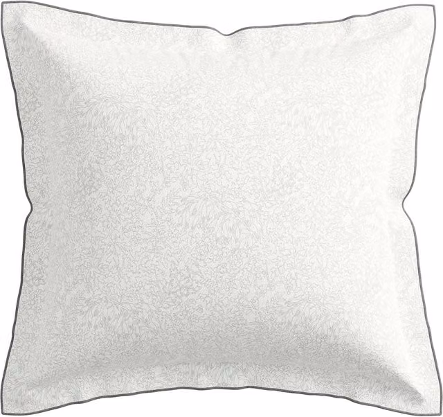 Bedeck of Belfast Sefa Reversible Floral Cotton Oxford Pillowcases, White and Silver