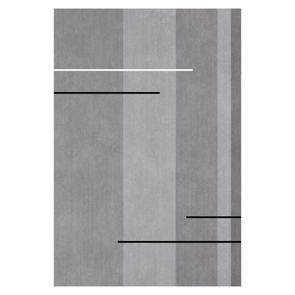 MCC Direct Modern Abstract Rectangular Microfibre Rug in Grey, W/D: 120 x 160 cm – 2