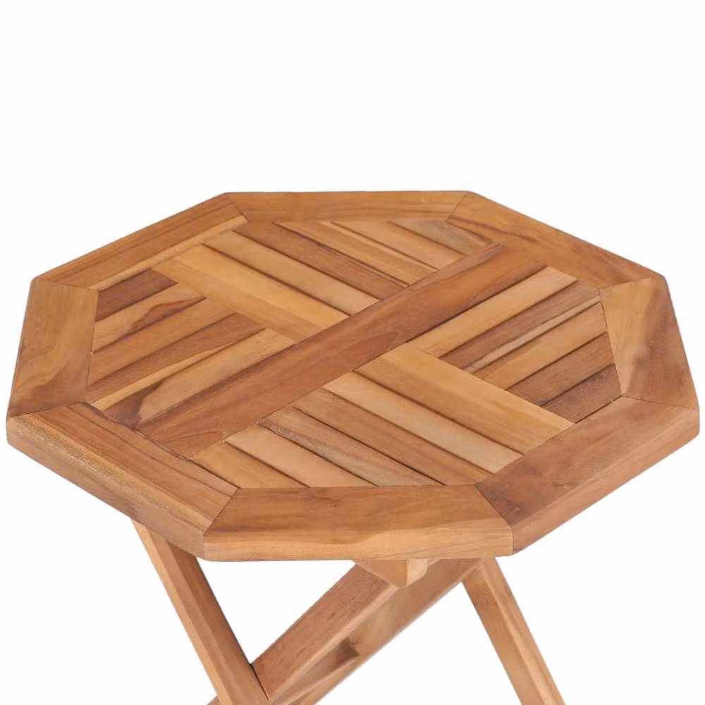 Berkfield Home Folding Garden Table in Brown Solid Teak Wood, W/D/H: 45 x 45 x 45 cm – 2