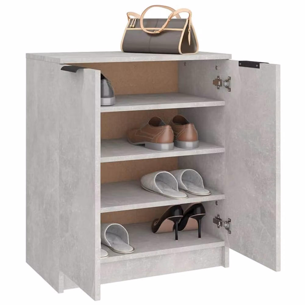 Berkfield Home Modern Grey Shoe Cabinet with Hinged Doors, W/D/H: 59 x 35 x 70 cm – 2
