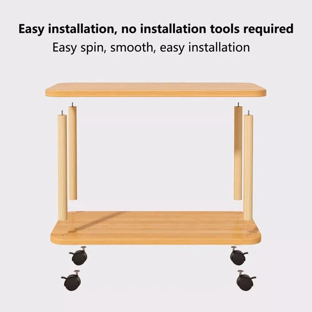 EONLION 2-Tier Wood Coffee and Side Table in Brown, W/D/H: 100 x 53 x 68 cm – 3