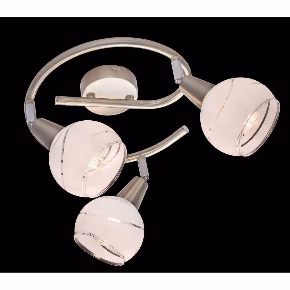 Globo Lighting Elliott Ceiling Spotlight Cluster in Grey and Nickel with Glass Shades and 3x E14 Sockets – 6