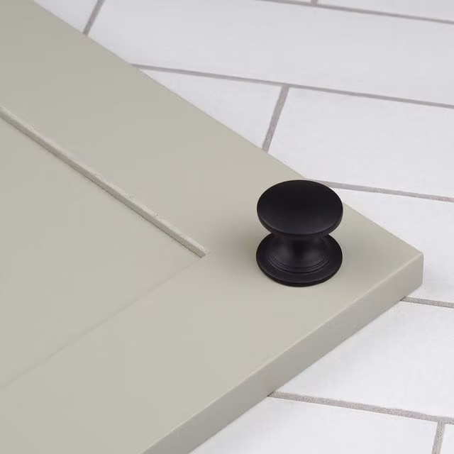 Handle & Home Classic Round Cabinet Pull in Matt Black Zinc, 38mm