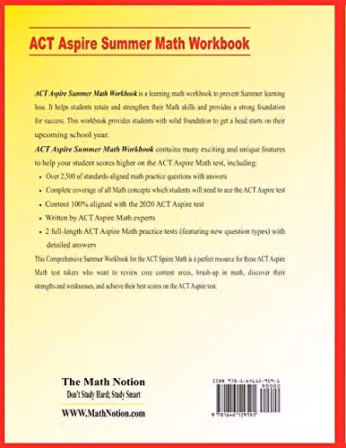 Math Notion ACT Aspire Grade 6 Summer Math Workbook with Two Complete Practice Tests, Multicolour – 2