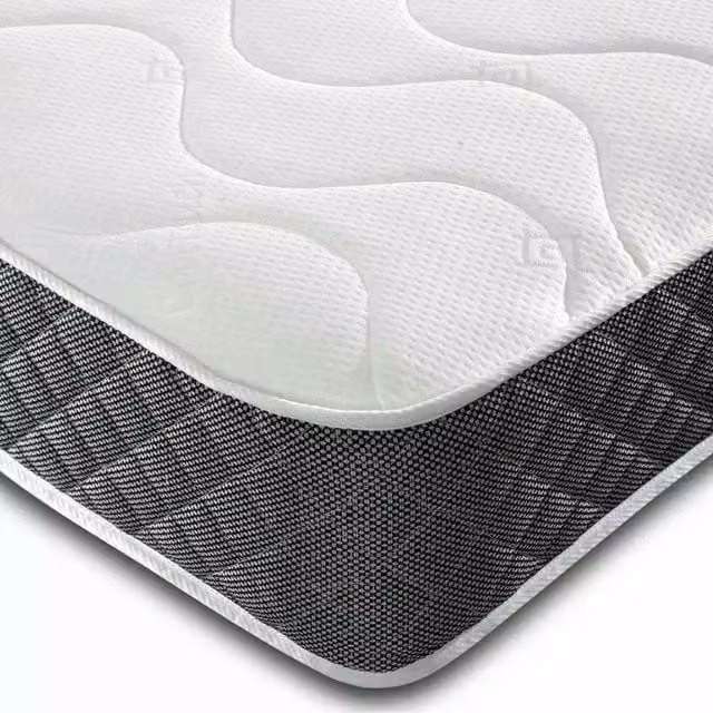 Wilson Beds Limited King Size Hybrid Memory Foam and Spring Quilted Mattress in Black and White, W/D/H: 180 x 200 x 20 cm