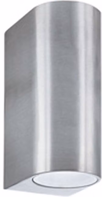 Lighting Collection Signal Modern Silver Outdoor Wall Light with Transparent Glass