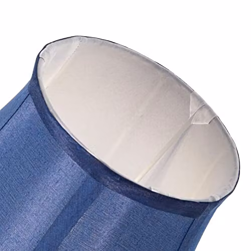Happy Homewares Classic Blue and White Fabric Lamp Shade with Metal Frame and Reducer Ring – 2