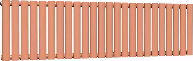 Lux Heat Oval Horizontal Single Radiator, Orange, W: 144 cm, H: 40 cm