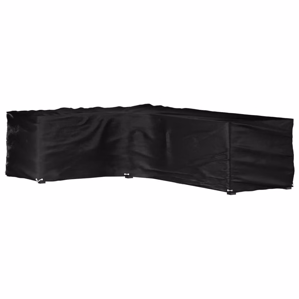 Berkfield Home Black L-Shaped Garden Furniture Cover with 16 Eyelets, W/D/H: 210 x 260 x 80 cm – 2