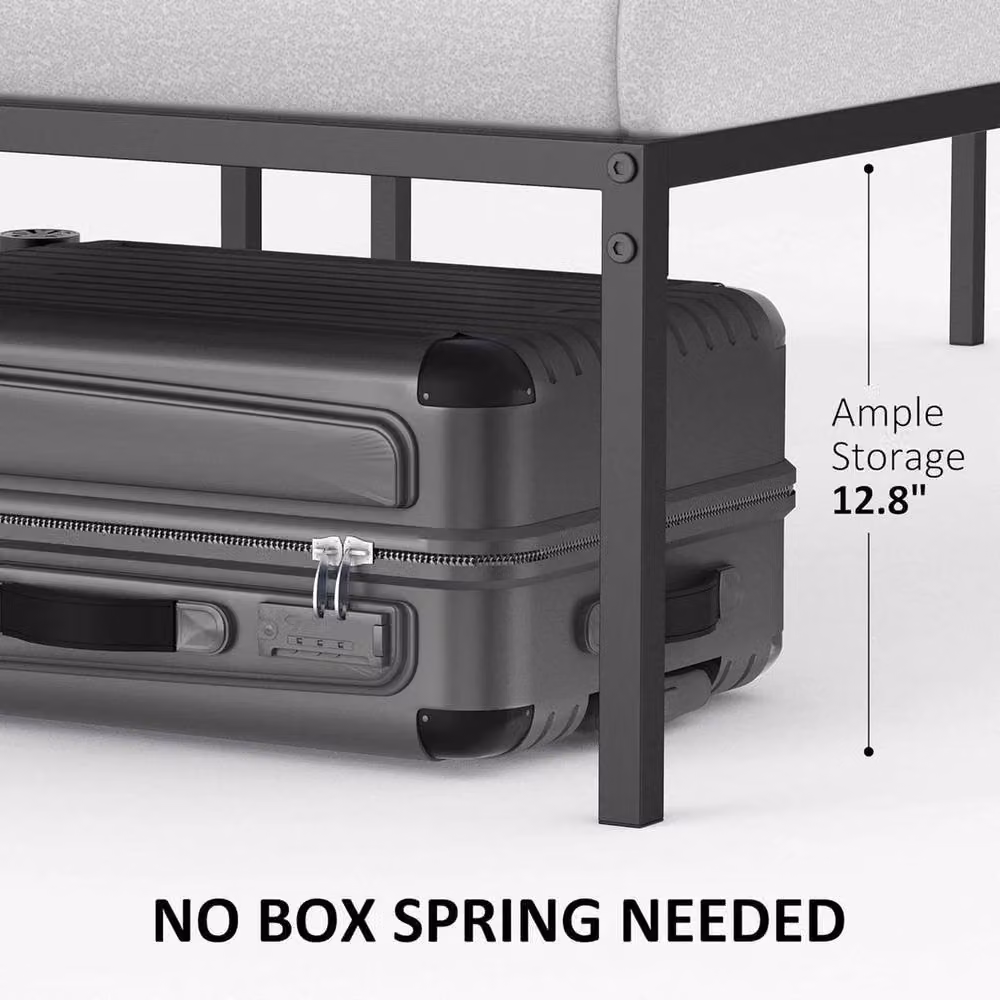 VOGREX Black Metal Heavy Duty Double Bed Frame – 4