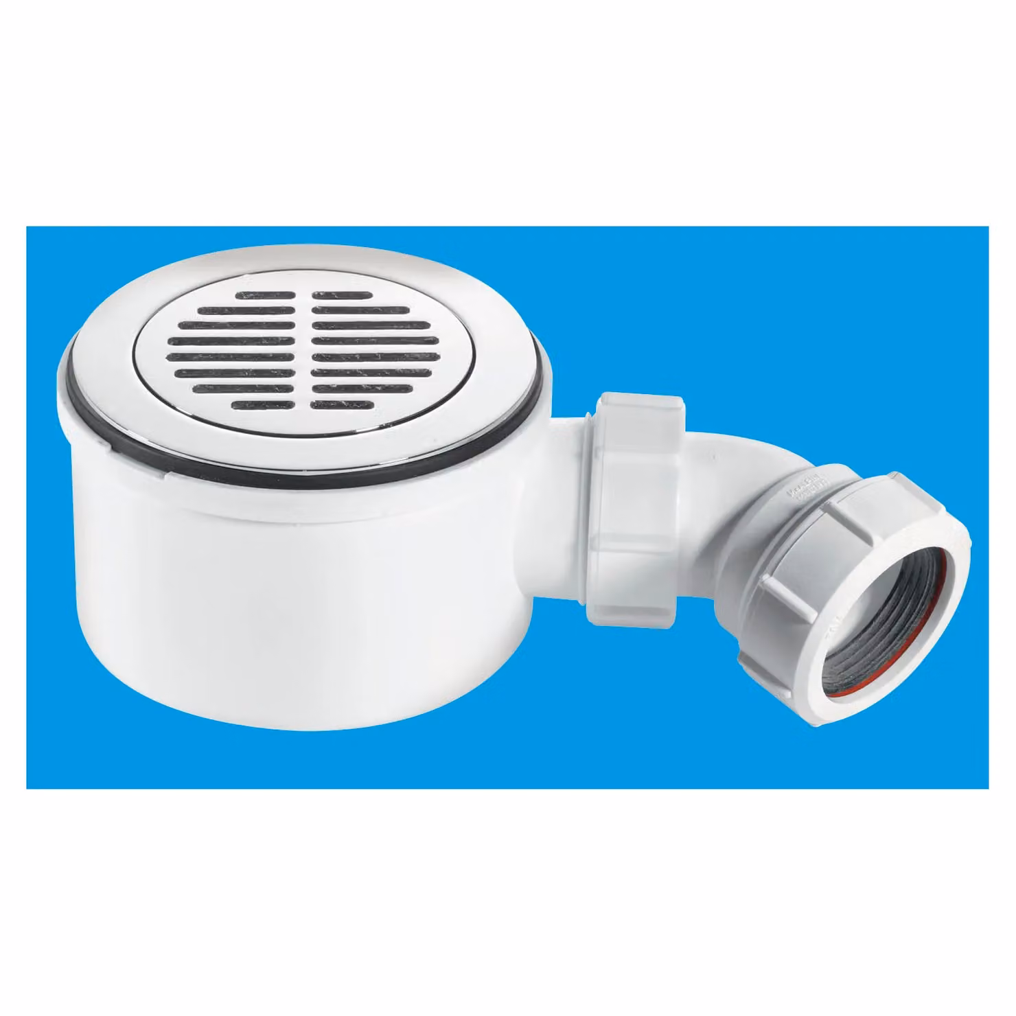 McAlpine ST90CPB-S-70 90mm Round Shallow Shower Trap in White, Height: 70 mm – 2