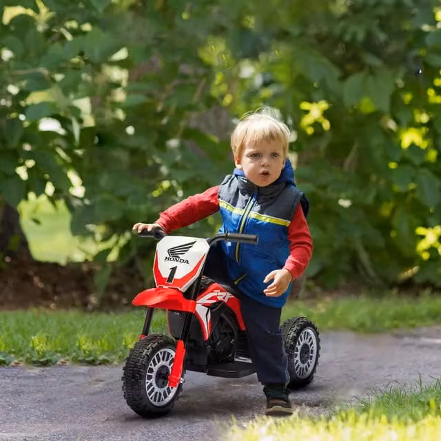 HOMCOM Honda CRF450RL Licensed 6V Kids Electric Motorbike with Horn, Red