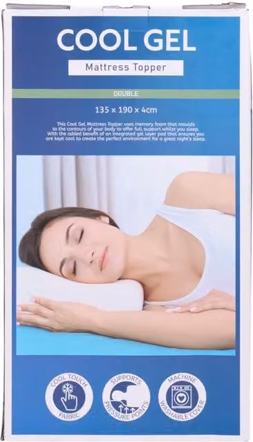 Divante Cooling Gel Mattress Topper with Non-Slip Backing and Zip Closure