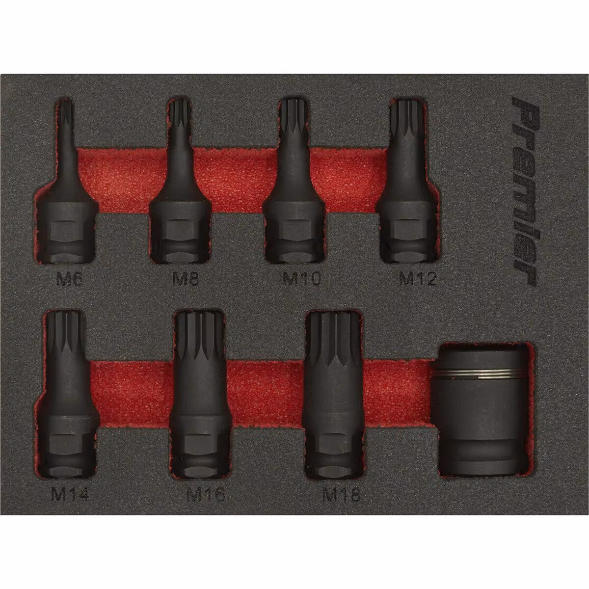 Loops 8 Piece Premium Spline Impact Socket Bit Set, 3/8 inch Square Drive, Chrome Molybdenum, Black and Multicolour – 4