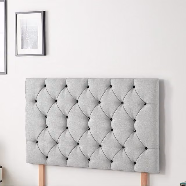 Somnior Beds Ltd Savoy Linen Fabric Single Divan Headboard in Green, Black or Grey