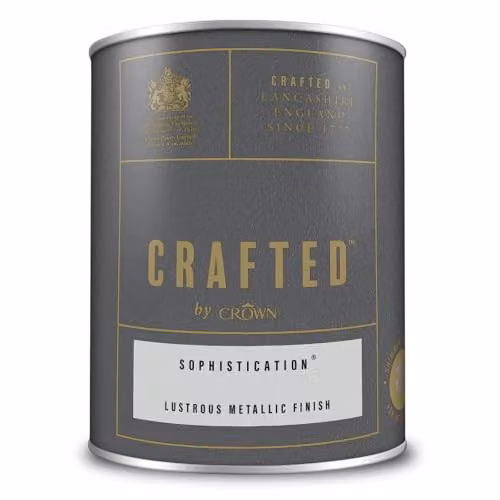 Crown Crafted Metallic Emulsion Paint for Walls and Wood, Silver, 1.25 l – 4