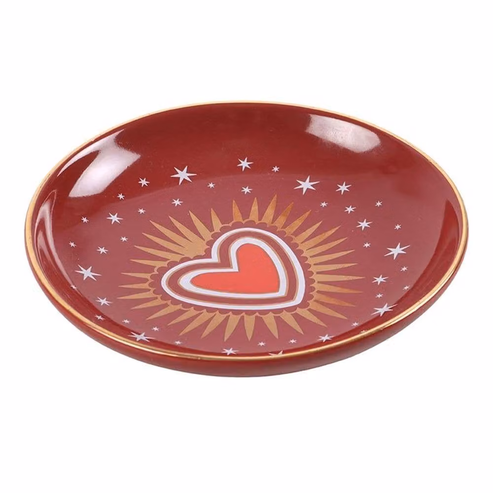 Uniqueful Sacred Heart Ceramic Trinket Dish in Red – 4