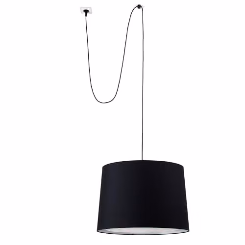 Netlighting Conga Black Cylindrical Fabric Pendant Lamp with Plug – 1