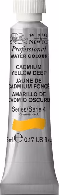 Winsor and Newton Professional Watercolour Paint, Cadmium Yellow Deep, 5ml