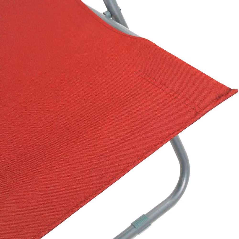 Berkfield Home Durable Folding Beach Chairs, 2 Pack, Red Steel and Oxford Fabric – 4