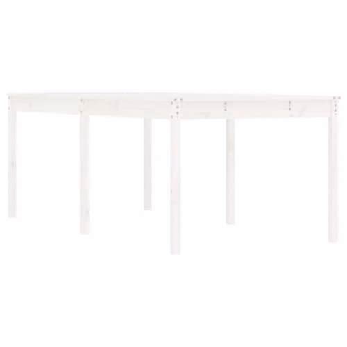 vidaXL Extendable White Lacquered Pine Garden Table, W: 203.5 cm, D: 100 cm, H: 76 cm