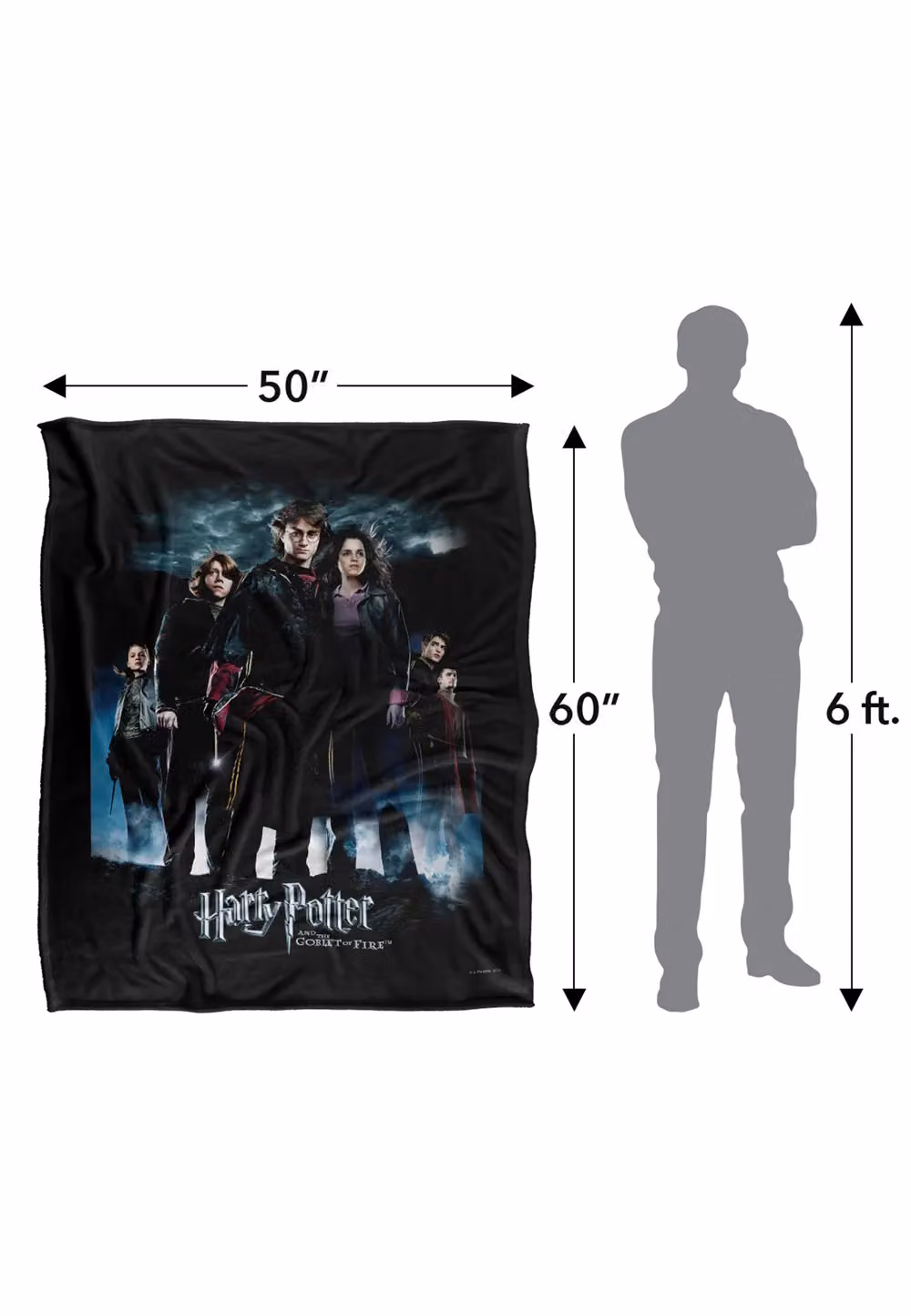 LOGOVISION Harry Potter Goblet of Fire Poster Fleece Throw Blanket, Multicolour and White, W/D/H: 152 x 127 cm – 8