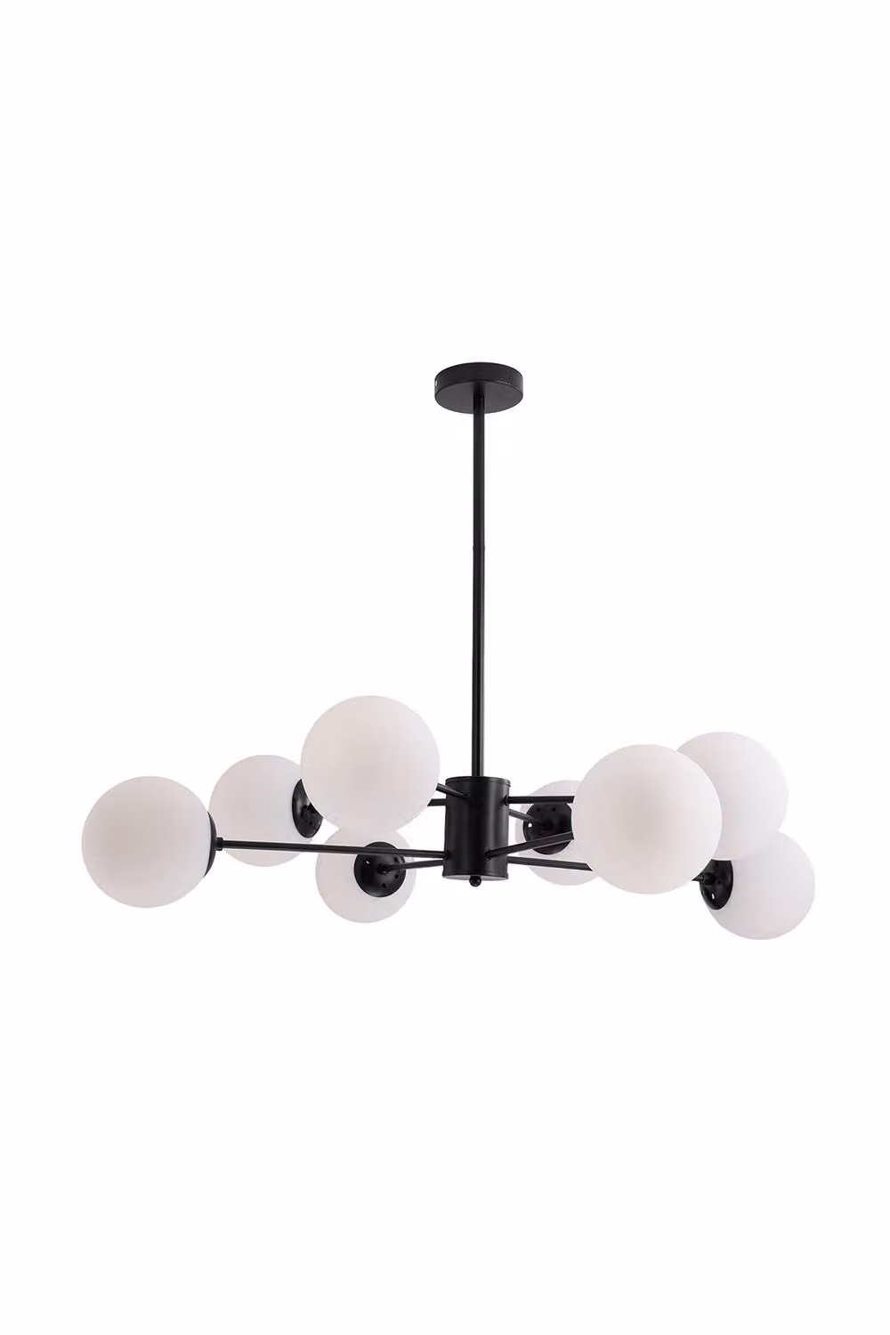 Living and Home 8-Head Modern Sputnik Chandelier Pendant Light in Black with Transparent Glass – 2