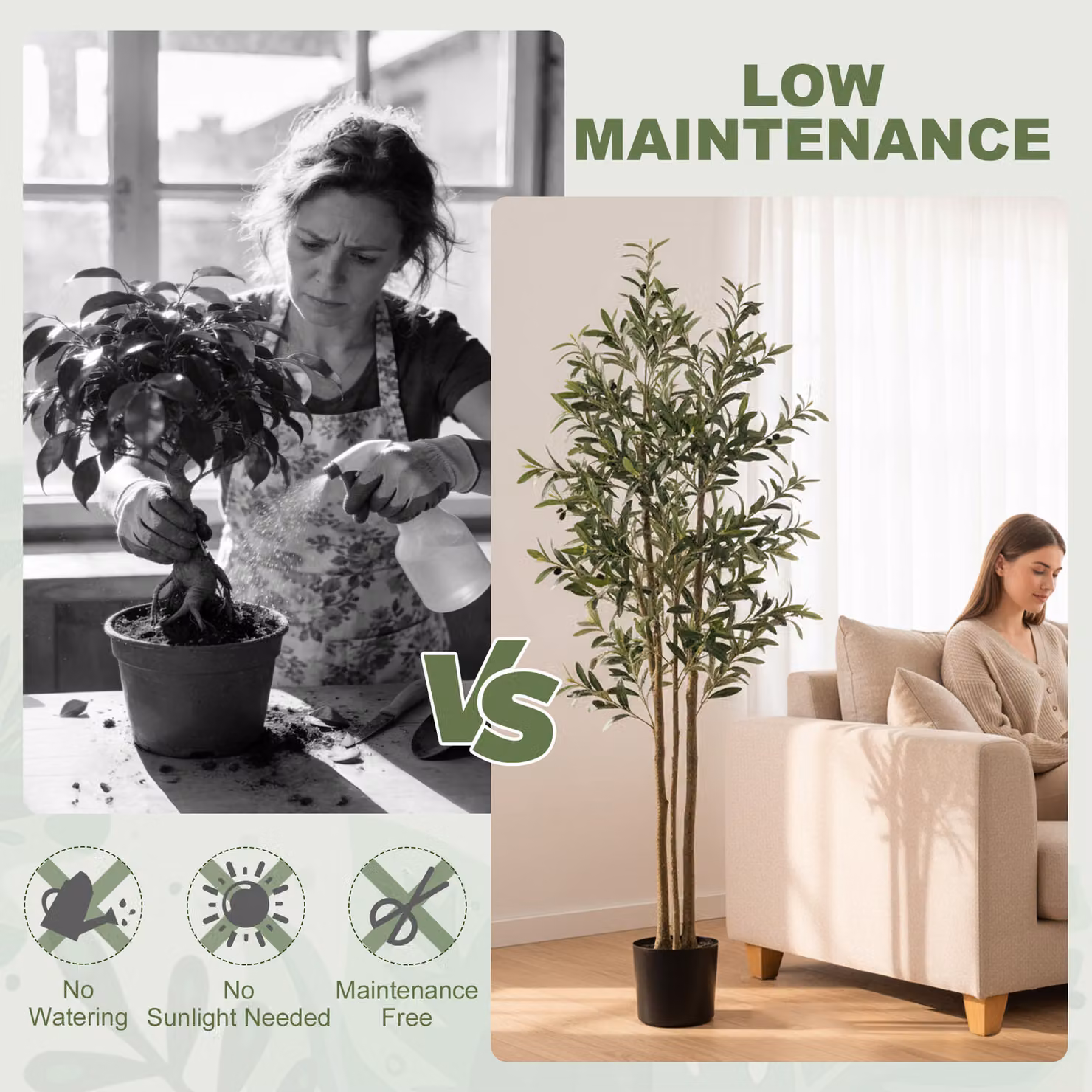 HOMCOM 175 cm Green Artificial Olive Tree with 787 Leaves and Adjustable Branches – 4