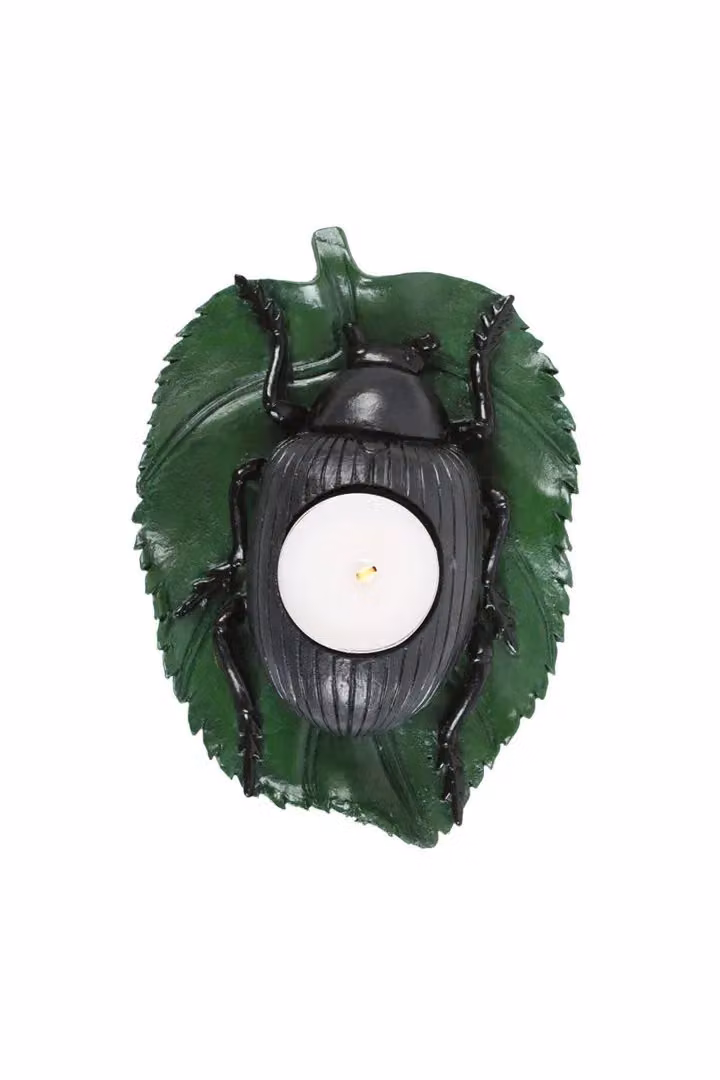 KDMD Beetle Tealight Candle Holder in Black and Green – 2
